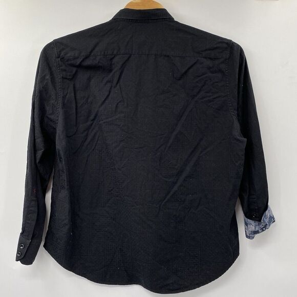 Robert Graham Men's 3XL Cotton Classic Fit Black‎ Flip Cuff Long Sleeve Shirt - Picture 3 of 6
